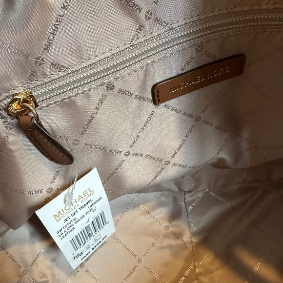 Michael Kors Jet Set Leather Luggage Brown Travel Shoulder Tote NWT - Picture 10 of 15